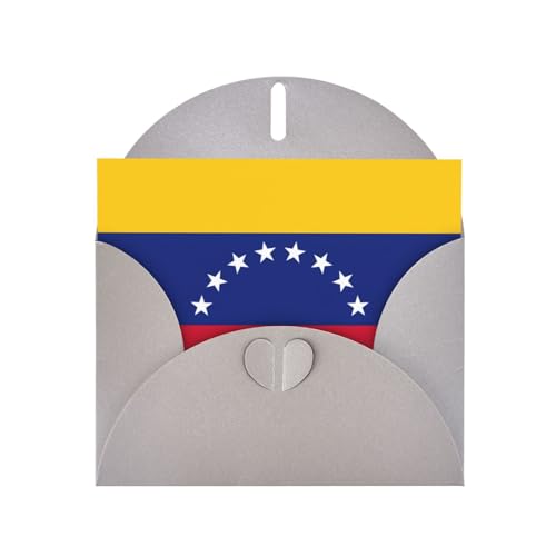 MUFLVDX Grußkarte mit Venezuela-Flagge, für alle Anlässe, mit Umschlägen, Perlen-Papierkarten für Geburtstage, Jubiläen, Weihnachten von MUFLVDX