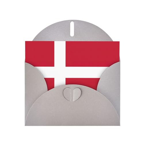 MUFLVDX Grußkarte mit dänischer Flagge, für alle Anlässe, mit Umschlägen, Perlen-Papierkarten für Geburtstage, Jubiläen, Weihnachten von MUFLVDX