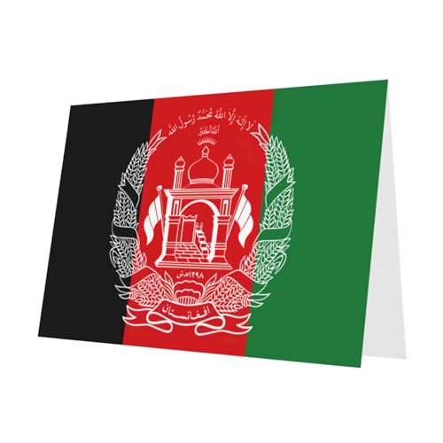 MUFLVDX Grußkarte mit der Flagge Afghanistans, für alle Anlässe, mit Umschlägen, Perlen-Papierkarten für Geburtstage, Jubiläen, Weihnachten MUFLVDX Grußkarte mit der Flagge Afghanistans, für alle Anlässe, mit Umschlägen, Perlen-Papierkarten für Geburtstage, Jubiläen, Weihnachten von MUFLVDX