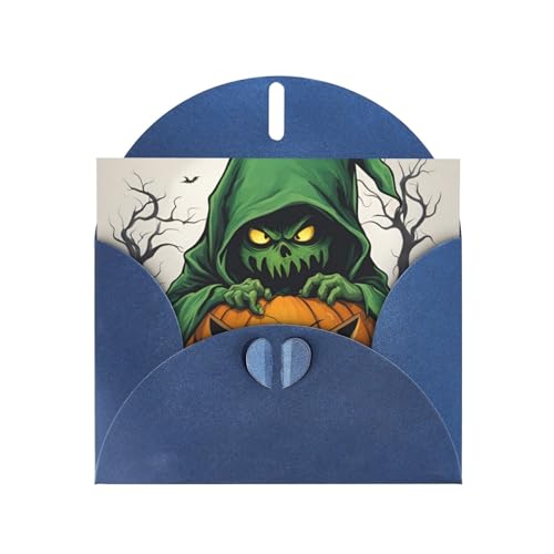 MUFLVDX Grußkarte mit grünem Geist, Horror, Halloween, Kürbis, für alle Anlässe, mit Umschlägen, Perlen-Papierkarten für Geburtstage, Jubiläen, Weihnachten MUFLVDX Grußkarte mit grünem Geist, Horror, Halloween, Kürbis, für alle Anlässe, mit Umschlägen, Perlen-Papierkarten für Geburtstage, Jubiläen, Weihnachten von MUFLVDX