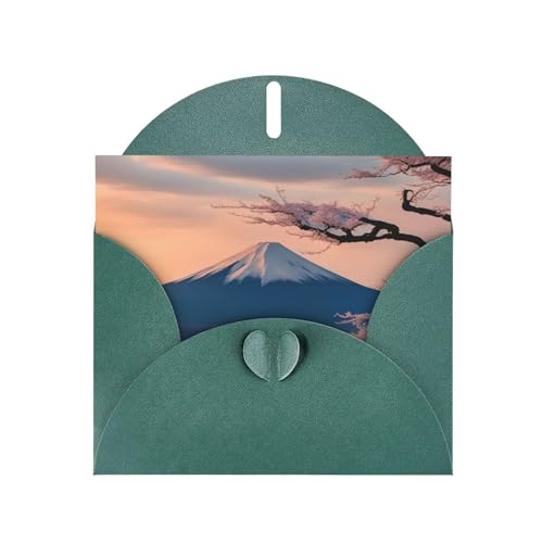 MUFLVDX Grußkarte mit japanischem Berg Fuji-Landschaft, für alle Anlässe, mit Umschlägen, Perlen-Papierkarten für Geburtstage, Jubiläen, Weihnachten von MUFLVDX