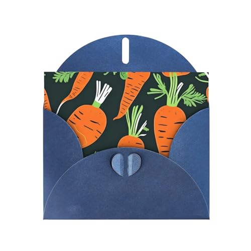 MUFLVDX Grußkarte mit nahtlosem Muster "Happy Carrot", für alle Anlässe, mit Umschlägen, Perlenpapierkarten für Geburtstage, Jubiläen, Weihnachten von MUFLVDX
