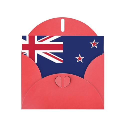 MUFLVDX Grußkarte mit neuseeländischer Flagge, für alle Anlässe, mit Umschlägen, Perlen-Papierkarten für Geburtstage, Jubiläen, Weihnachten von MUFLVDX