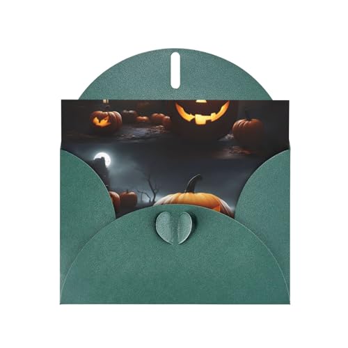 MUFLVDX Halloween-Kürbis-Grußkarte für alle Anlässe mit Umschlägen, Perlen-Papierkarten für Geburtstage, Jubiläen, Weihnachten von MUFLVDX