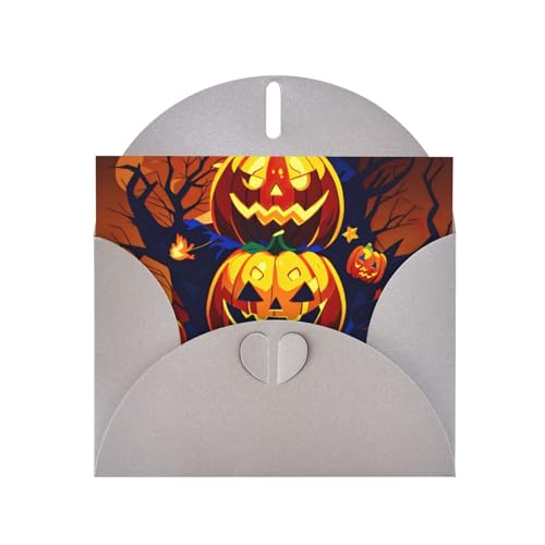 MUFLVDX Halloween-Kürbis-Grußkarte für alle Anlässe mit Umschlägen, Perlen-Papierkarten für Geburtstage, Jubiläen, Weihnachten MUFLVDX Halloween-Kürbis-Grußkarte für alle Anlässe mit Umschlägen, Perlen-Papierkarten für Geburtstage, Jubiläen, Weihnachten von MUFLVDX