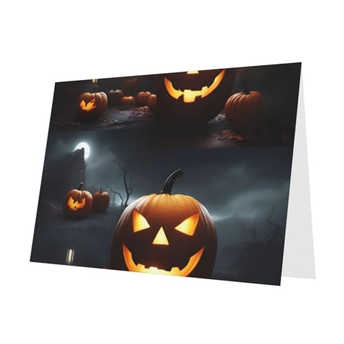 MUFLVDX Halloween-Kürbis-Grußkarte für alle Anlässe mit Umschlägen, Perlen-Papierkarten für Geburtstage, Jubiläen, Weihnachten MUFLVDX Halloween-Kürbis-Grußkarte für alle Anlässe mit Umschlägen, Perlen-Papierkarten für Geburtstage, Jubiläen, Weihnachten von MUFLVDX