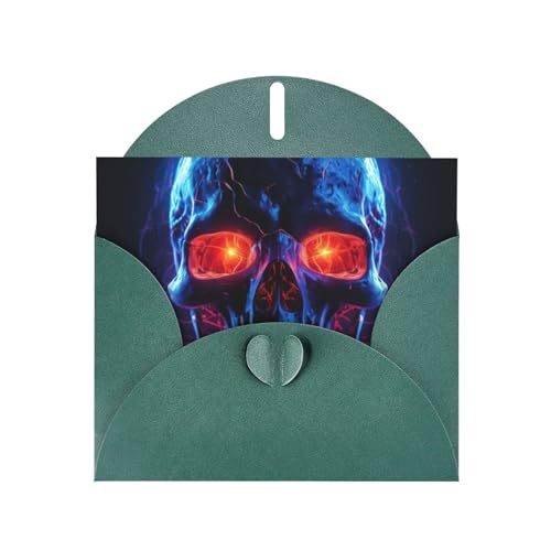 MUFLVDX Halloween-Totenkopf-Grußkarte für alle Anlässe mit Umschlägen, Perlen-Papierkarten für Geburtstage, Jubiläen, Weihnachten von MUFLVDX