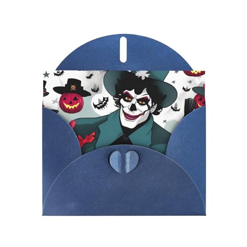 MUFLVDX Happy Halloween Day Grußkarte für alle Anlässe mit Umschlägen, Perlenpapierkarten für Geburtstage, Jubiläen, Weihnachten von MUFLVDX
