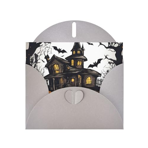 MUFLVDX Happy-Halloween-Vektor-Grußkarte für alle Anlässe mit Umschlägen, Perlen-Papierkarten für Geburtstage, Jubiläen, Weihnachten von MUFLVDX