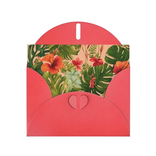 MUFLVDX Hojas Tropicales Y Flores Grußkarte für alle Anlässe, mit Umschlägen, Perlpapierkarten für Geburtstage, Jubiläen, Weihnachten von MUFLVDX