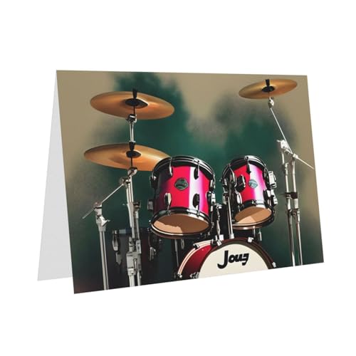 MUFLVDX Jazz-Trommel-Grußkarte für alle Anlässe mit Umschlägen, Perlpapierkarten für Geburtstage, Jubiläen, Weihnachten MUFLVDX Jazz-Trommel-Grußkarte für alle Anlässe mit Umschlägen, Perlpapierkarten für Geburtstage, Jubiläen, Weihnachten von MUFLVDX