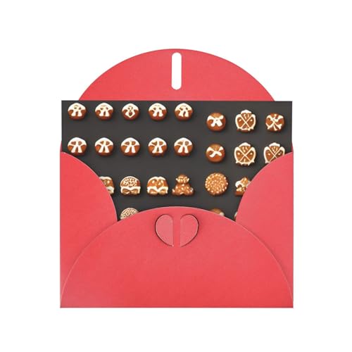 MUFLVDX Lebkuchen-Grußkarte für alle Anlässe, mit Umschlägen, Perlen-Papierkarten für Geburtstage, Jubiläen, Weihnachten von MUFLVDX