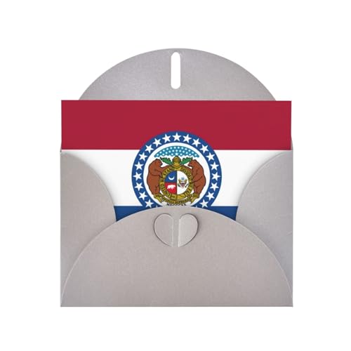 MUFLVDX Missouri Grußkarte mit Staatsflagge, für alle Anlässe, mit Umschlägen, Perlpapierkarten für Geburtstage, Jubiläen, Weihnachten von MUFLVDX