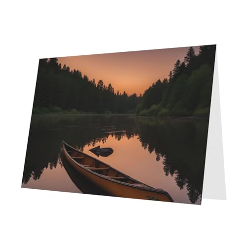 MUFLVDX Mondschein Kanu Allagash River Grußkarte für alle Anlässe mit Umschlägen, Perlen-Papierkarten für Geburtstage, Jubiläen, Weihnachten MUFLVDX Mondschein Kanu Allagash River Grußkarte für alle Anlässe mit Umschlägen, Perlen-Papierkarten für Geburtstage, Jubiläen, Weihnachten von MUFLVDX
