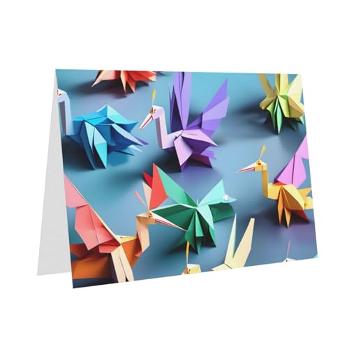MUFLVDX Origami-Grußkarte mit Kranichen, für alle Anlässe, mit Umschlägen, Perlen-Papierkarten für Geburtstage, Jubiläen, Weihnachten MUFLVDX Origami-Grußkarte mit Kranichen, für alle Anlässe, mit Umschlägen, Perlen-Papierkarten für Geburtstage, Jubiläen, Weihnachten von MUFLVDX