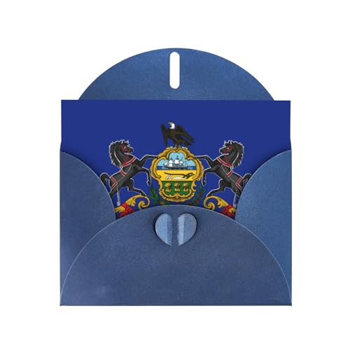 MUFLVDX Pennsylvania Grußkarte mit Staatsflagge, für alle Anlässe, mit Umschlägen, Perlen-Papierkarten für Geburtstage, Jubiläen, Weihnachten von MUFLVDX
