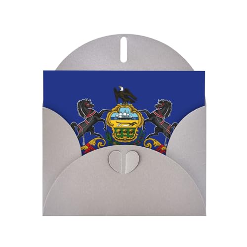 MUFLVDX Pennsylvania Grußkarte mit Staatsflagge, für alle Anlässe, mit Umschlägen, Perlen-Papierkarten für Geburtstage, Jubiläen, Weihnachten MUFLVDX Pennsylvania Grußkarte mit Staatsflagge, für alle Anlässe, mit Umschlägen, Perlen-Papierkarten für Geburtstage, Jubiläen, Weihnachten von MUFLVDX
