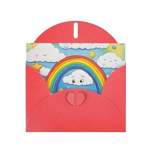 MUFLVDX Regenbogen-Wolken-Regentropfen-Grußkarte für alle Anlässe, mit Umschlägen, Perlpapierkarten für Geburtstage, Jubiläen, Weihnachten MUFLVDX Regenbogen-Wolken-Regentropfen-Grußkarte für alle Anlässe, mit Umschlägen, Perlpapierkarten für Geburtstage, Jubiläen, Weihnachten von MUFLVDX