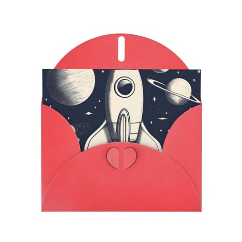 MUFLVDX Rocket In Space Grußkarte für alle Anlässe mit Umschlägen, Perlpapierkarten für Geburtstage, Jubiläen, Weihnachten MUFLVDX Rocket In Space Grußkarte für alle Anlässe mit Umschlägen, Perlpapierkarten für Geburtstage, Jubiläen, Weihnachten von MUFLVDX