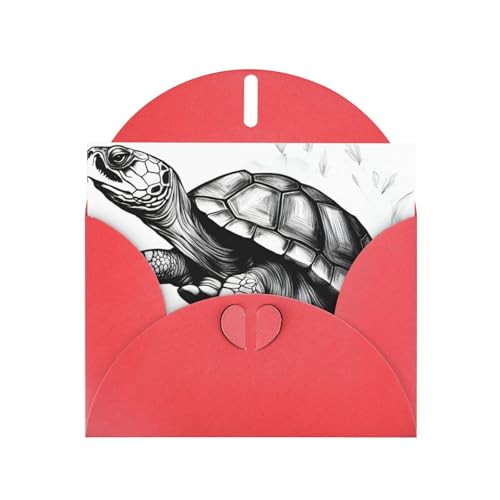 MUFLVDX Schildkröten-Grußkarte für alle Anlässe mit Umschlägen, Perlenpapierkarten für Geburtstage, Jubiläen, Weihnachten von MUFLVDX