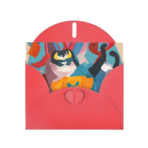 MUFLVDX Schöne Cartoon-Katzen-Grußkarte für alle Anlässe mit Umschlägen, Perlen-Papierkarten für Geburtstage, Jubiläen, Weihnachten MUFLVDX Schöne Cartoon-Katzen-Grußkarte für alle Anlässe mit Umschlägen, Perlen-Papierkarten für Geburtstage, Jubiläen, Weihnachten von MUFLVDX