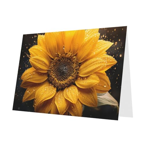 MUFLVDX Schöne Sonnenblumen-Grußkarte für alle Anlässe mit Umschlägen, Perlen-Papierkarten für Geburtstage, Jubiläen, Weihnachten MUFLVDX Schöne Sonnenblumen-Grußkarte für alle Anlässe mit Umschlägen, Perlen-Papierkarten für Geburtstage, Jubiläen, Weihnachten von MUFLVDX