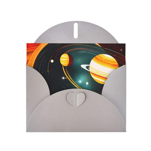 MUFLVDX Sonnensystem Jupiter Saturn Grußkarte für alle Anlässe mit Umschlägen, Perlenpapierkarten für Geburtstage, Jubiläen, Weihnachten MUFLVDX Sonnensystem Jupiter Saturn Grußkarte für alle Anlässe mit Umschlägen, Perlenpapierkarten für Geburtstage, Jubiläen, Weihnachten von MUFLVDX