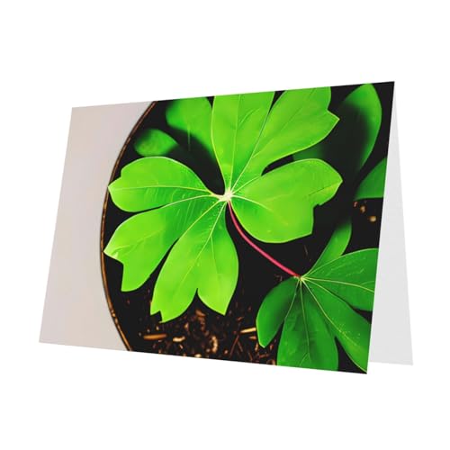 MUFLVDX St. Patricks Day Grußkarte mit Blättern, für alle Anlässe, mit Umschlägen, Perlenpapierkarten für Geburtstage, Jubiläen, Weihnachten von MUFLVDX