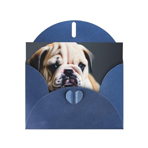 MUFLVDX Süße Bulldoggen-Welpen-Grußkarte für alle Anlässe mit Umschlägen, Perlen-Papierkarten für Geburtstage, Jubiläen, Weihnachten MUFLVDX Süße Bulldoggen-Welpen-Grußkarte für alle Anlässe mit Umschlägen, Perlen-Papierkarten für Geburtstage, Jubiläen, Weihnachten von MUFLVDX