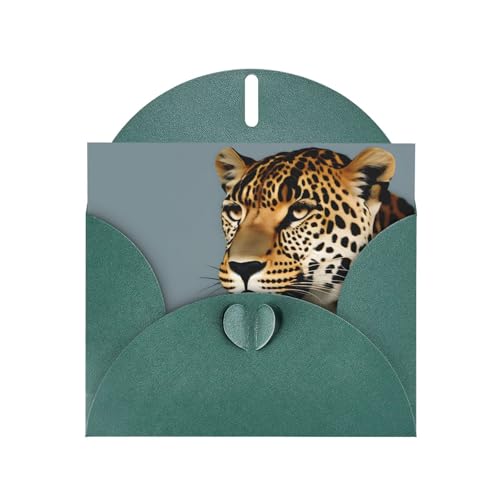 MUFLVDX Tier-Leoparden-Grußkarte für alle Anlässe mit Umschlägen, Perlpapierkarten für Geburtstage, Jubiläen, Weihnachten von MUFLVDX