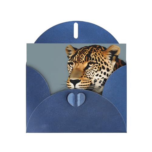 MUFLVDX Tier-Leoparden-Grußkarte für alle Anlässe mit Umschlägen, Perlpapierkarten für Geburtstage, Jubiläen, Weihnachten von MUFLVDX