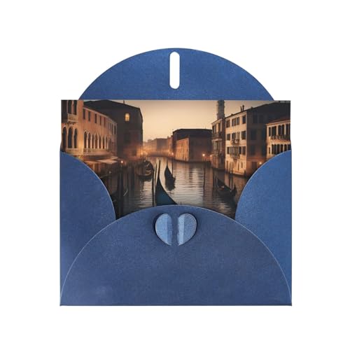 MUFLVDX Venedig-Nacht-Grußkarte für alle Anlässe mit Umschlägen, Perlen-Papierkarten für Geburtstage, Jubiläen, Weihnachten von MUFLVDX