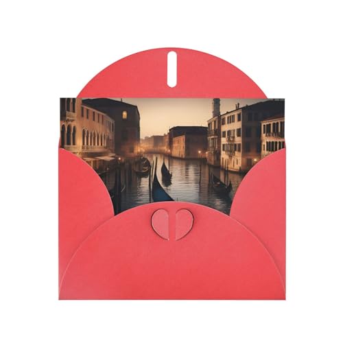 MUFLVDX Venedig-Nacht-Grußkarte für alle Anlässe mit Umschlägen, Perlen-Papierkarten für Geburtstage, Jubiläen, Weihnachten von MUFLVDX