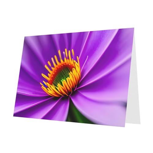 MUFLVDX Violette Blumen-Grußkarte für alle Anlässe mit Umschlägen, Perlpapierkarten für Geburtstage, Jubiläen, Weihnachten von MUFLVDX