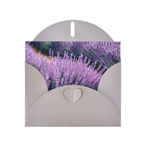 MUFLVDX Violette Lavendel-Grußkarte für alle Anlässe, mit Umschlägen, Perlen-Papierkarten für Geburtstage, Jubiläen, Weihnachten von MUFLVDX