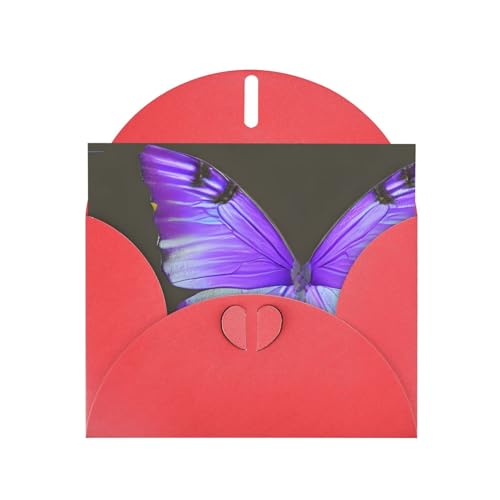MUFLVDX Violette Schmetterlings-Grußkarte für alle Anlässe, mit Umschlägen, Perlen-Papierkarten für Geburtstage, Jubiläen, Weihnachten von MUFLVDX