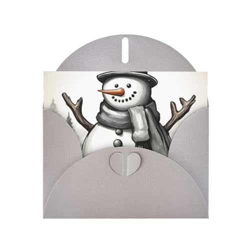 MUFLVDX Weihnachtskarte mit Schneemann, für alle Anlässe, mit Umschlägen, Perlen-Papierkarten für Geburtstage, Jubiläen, Weihnachten von MUFLVDX
