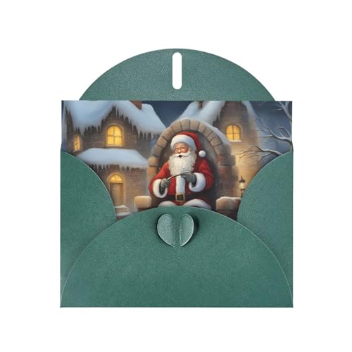 MUFLVDX Weihnachtsmann-Grußkarte für alle Anlässe, mit Umschlägen, Perlen-Papierkarten für Geburtstage, Jubiläen, Weihnachten von MUFLVDX