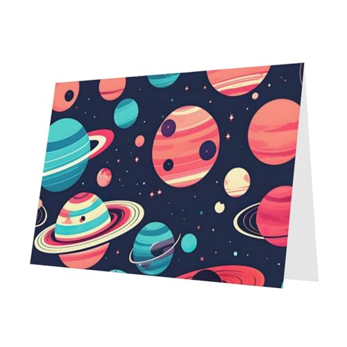 MUFLVDX Weltraumplaneten-Grußkarte für alle Anlässe mit Umschlägen, Perlpapierkarten für Geburtstage, Jubiläen, Weihnachten MUFLVDX Weltraumplaneten-Grußkarte für alle Anlässe mit Umschlägen, Perlpapierkarten für Geburtstage, Jubiläen, Weihnachten von MUFLVDX