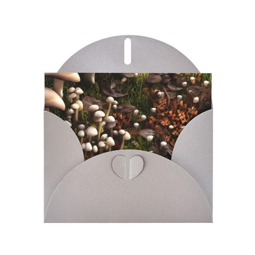 MUFLVDX Wildpilz-Grußkarte für alle Anlässe, mit Umschlägen, Perlen-Papierkarten für Geburtstage, Jubiläen, Weihnachten von MUFLVDX