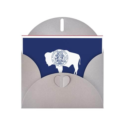 MUFLVDX Wyoming Grußkarte mit Staatsflagge, für alle Anlässe, mit Umschlägen, Perlen-Papierkarten für Geburtstage, Jubiläen, Weihnachten MUFLVDX Wyoming Grußkarte mit Staatsflagge, für alle Anlässe, mit Umschlägen, Perlen-Papierkarten für Geburtstage, Jubiläen, Weihnachten von MUFLVDX
