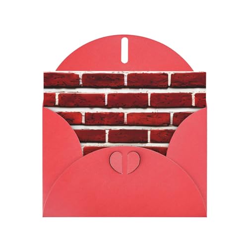 MUFLVDX Ziegelrote Stein-Grußkarte für alle Anlässe, mit Umschlägen, Perlen-Papierkarten für Geburtstage, Jubiläen, Weihnachten von MUFLVDX