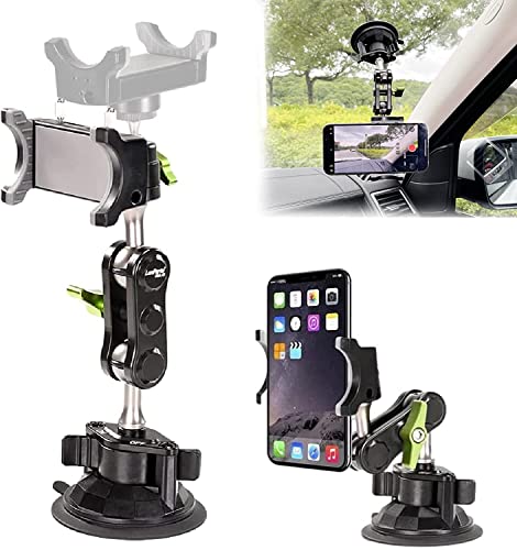 Universal Ball Head Arm for Phone,360° Rotating Car Phone Holder Mount,Suction Cup Phone Holder for Car Windshield,Strong Suction Mobile Cell Phone Mount for All Phone. (Without Remote Control) von MUGUOY