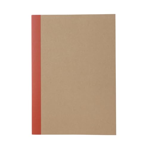 MUJI 無印良品 -A5 Minimalistisches Notizbuch, roter Fadeneinband, 30 einfarbige Recyclingpapierbögen, hergestellt in Japan (1, Beige) von MUJI 無印良品
