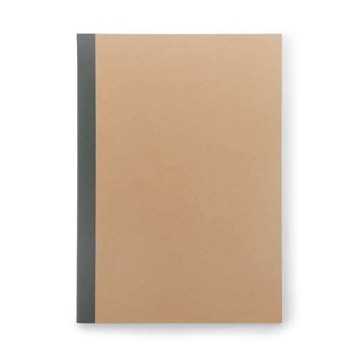 MUJI 無印良品 B5 Notizbuch, fadengebunden, 30 linierte Blätter, einfarbiges Cover, Recyclingpapier (3, Beige) von MUJI 無印良品
