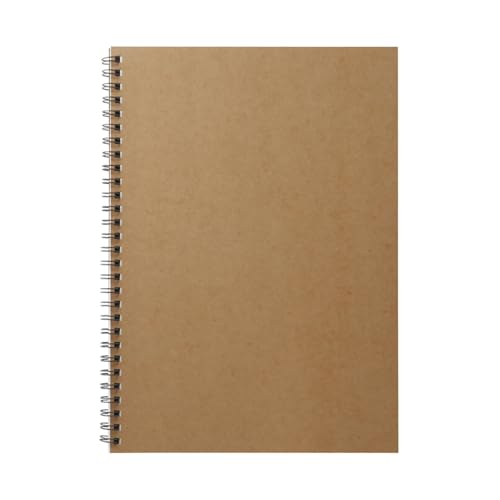 MUJI 無印良品 Doppelring-Notizbuch, B5, linierte Seiten, 80 Blatt, Krafteinband (3, Beige) von MUJI 無印良品