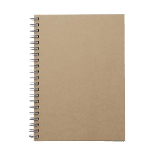 MUJI 無印良品 -Doppelring-Notizbuch, B6-Größe, 80 einfarbige Blätter, 360 Grad faltbar, recyceltes Papier (3, Beige) von MUJI 無印良品