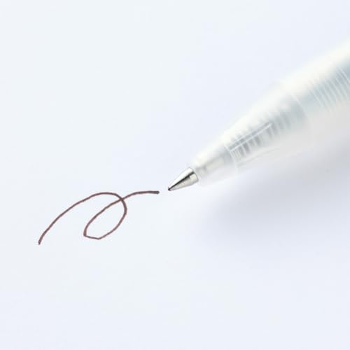 MUJI 無印良品 Einziehbarer Gelschreiber, 0,5 mm feine Spitze, glattes Schreiben, klarer Körper (Braun, 0,5 mm) von MUJI 無印良品