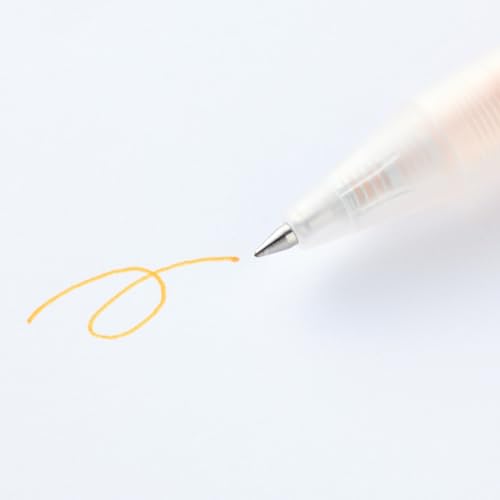 MUJI 無印良品 Einziehbarer Gelschreiber, 0,5 mm feine Spitze, glattes Schreiben, klarer Körper (Gelb, 0,5 mm) von MUJI 無印良品