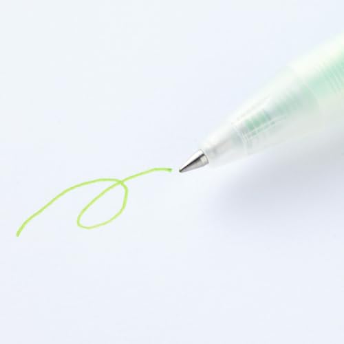 MUJI 無印良品 Einziehbarer Gelschreiber, 0,5 mm feine Spitze, glattes Schreiben, klarer Körper (Gelbgrün, 0,5 mm) von MUJI 無印良品